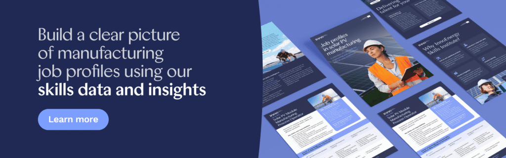 Solar PV manufacturing job profiles — PV Module Manufacturing Operator and Engineer roles banner